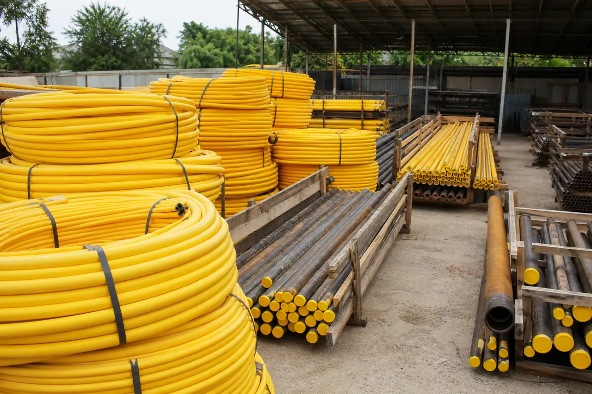 Трубы для газификации на складе